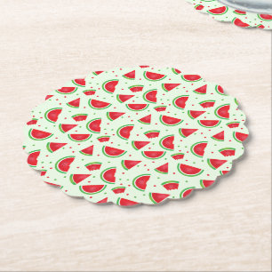 Watermelon Muster Frucht Sommerzeit Grün Untersetzer