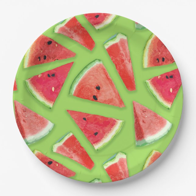 Watermelon-Muster Kreation 3 Pappteller (Vorderseite)