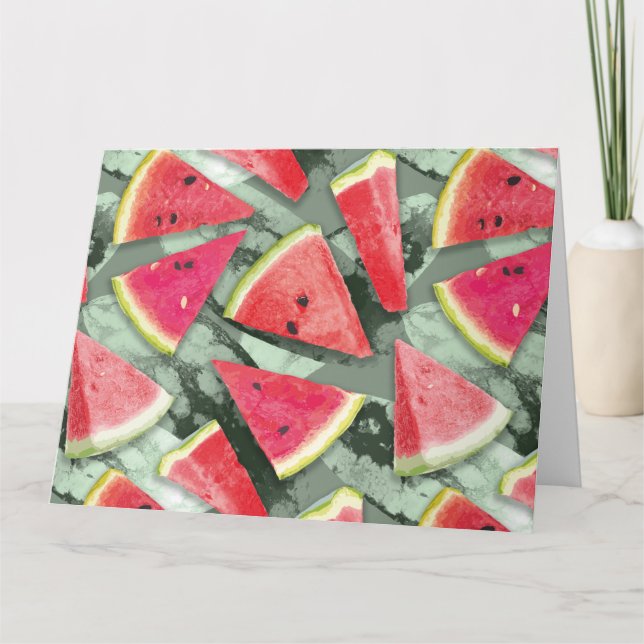 Watermelon-Muster Kreation 4 Dankeskarte (Vorderseite)