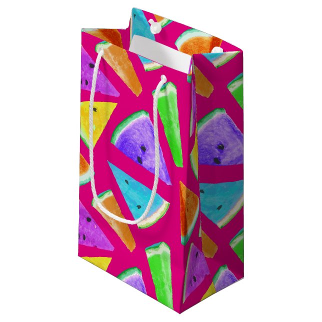 Watermelon-Muster-Kreation 9 Kleine Geschenktüte (Vorderseite Schrägansicht)