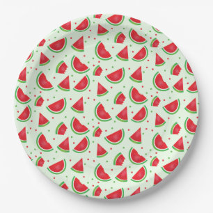 Watermelon Muster Sommerzeit Melon Frucht Pappteller