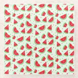 Watermelon Muster Sommerzeit Rotes Licht Glasuntersetzer