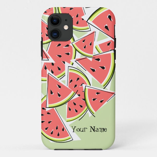 Watermelon 'Name' grünes iPhone Gehäuse Case-Mate iPhone Hülle (Rückseite)