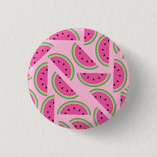 Watermelon Niedlich 1. Geburtstag Button Button (Vorderseite)