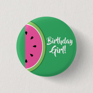 Watermelon Niedlich 1. Geburtstag Button Button