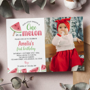 Watermelon One Dans Un Melon Invitation Anniversai