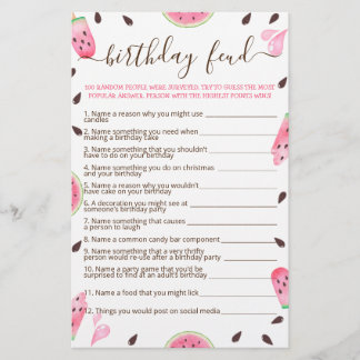 Watermelon One In A Melon Birthday Feud Game