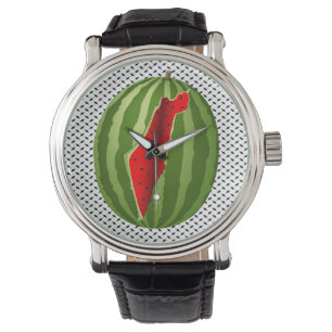 Watermelon Palestine Map Slice Armbanduhr