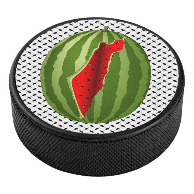 Watermelon Palestine Map Slice Eishockey Puck (3/4)