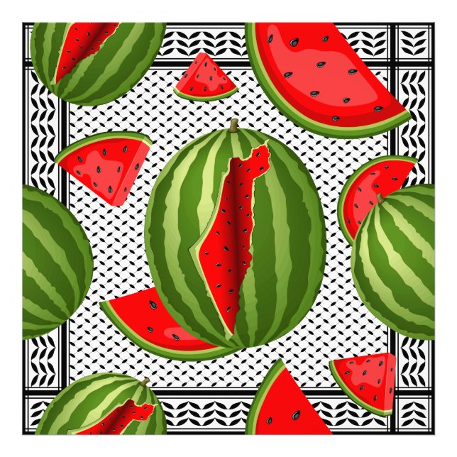 Watermelon Palestine Map Slice Fotodruck (Vorne)