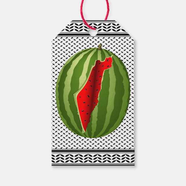 Watermelon Palestine Map Slice Geschenkanhänger (Vorderseite)