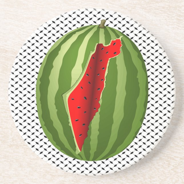 Watermelon Palestine Map Slice Getränkeuntersetzer (Vorne)