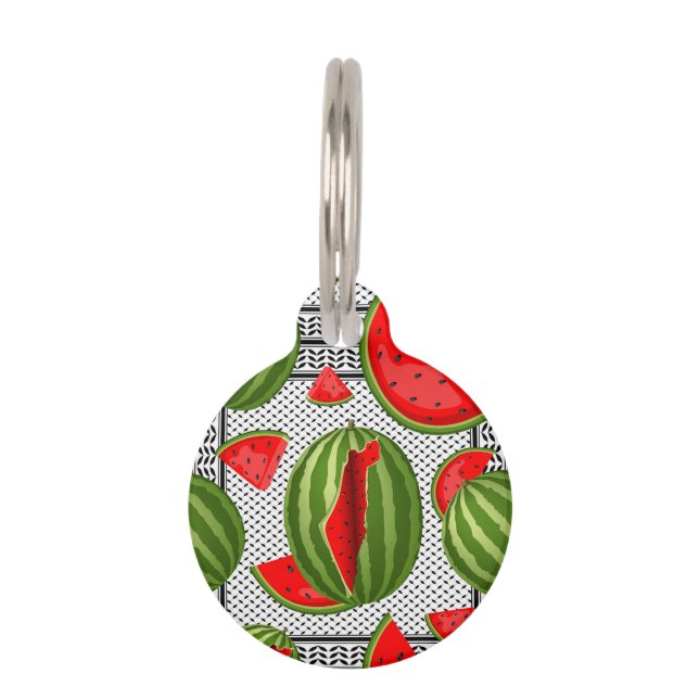 Watermelon Palestine Map Slice Haustiermarke (Vorderseite)