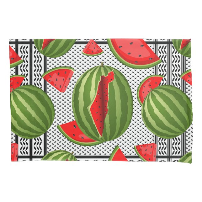 Watermelon Palestine Map Slice Kissenbezug (Vorderseite)