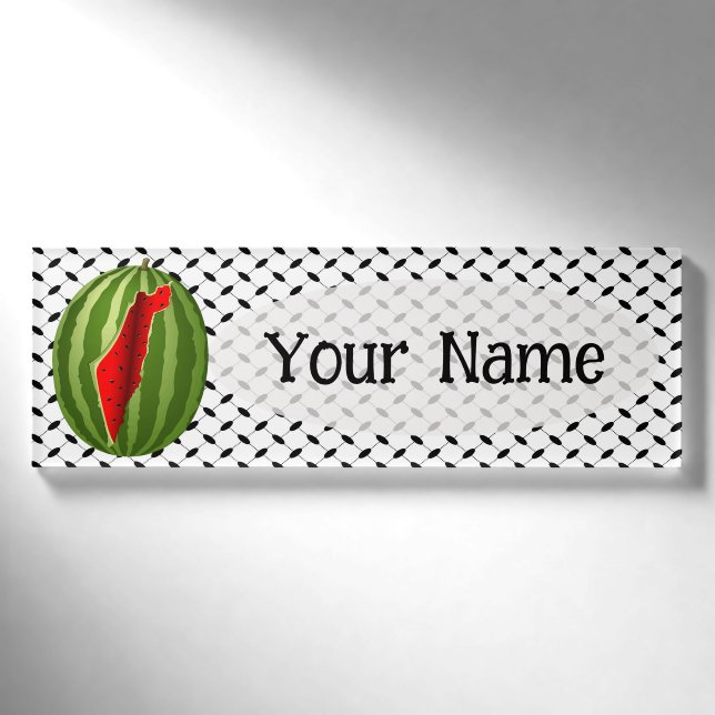 Watermelon Palestine Map Slice Namenschild (Vorderseite)