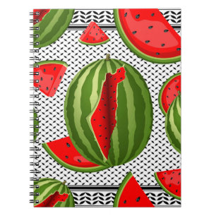 Watermelon Palestine Map Slice Notizblock