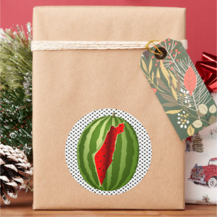 Watermelon Palestine Map Slice Runder Aufkleber