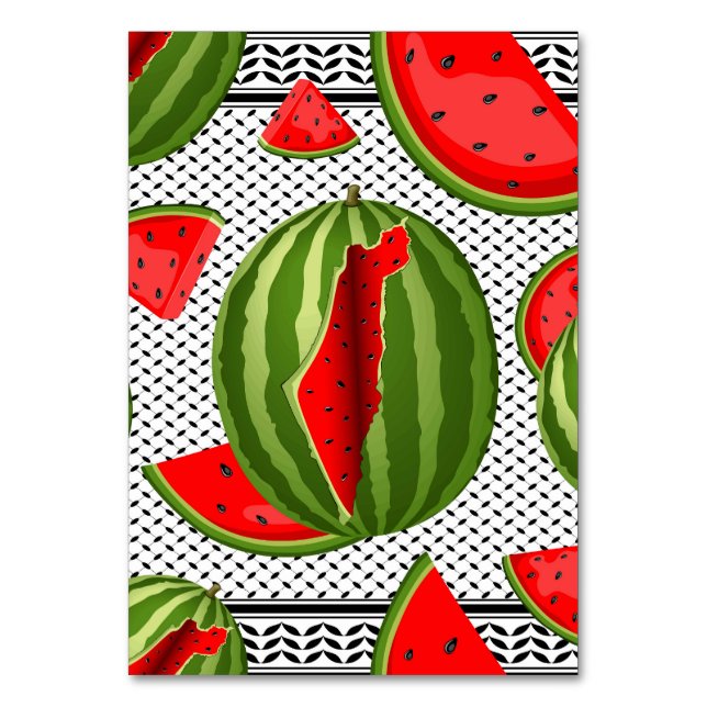 Watermelon Palestine Map Slice Tischnummer (Vorderseite)
