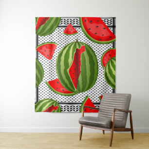 Watermelon Palestine Map Slice Wandteppich