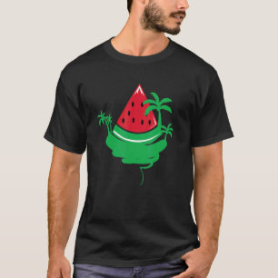 Watermelon Palm Beach Melon Sommer Tropisches Obst T-Shirt