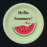 Watermelon Pappteller<br><div class="desc">Perfect for your picnic or summer celebrations this paper plate is shown with a cute hello summer watermelon print design.
Customize this item or buy as is.



Licensed Print</div>