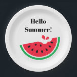 Watermelon Pappteller<br><div class="desc">Perfect for your picnic or summer celebrations this paper plate is shown with a cute hello summer watermelon print design.
Customize this item or buy as is.



Licensed Print</div>