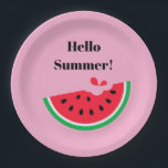 Watermelon Pappteller<br><div class="desc">Perfect for your picnic or summer celebrations this paper plate is shown with a cute hello summer watermelon print design.
Customize this item or buy as is.



Licensed Print</div>