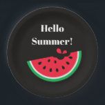 Watermelon Pappteller<br><div class="desc">Perfect for your picnic or summer celebrations this paper plate is shown with a cute hello summer watermelon print design.
Customize this item or buy as is.



Licensed Print</div>