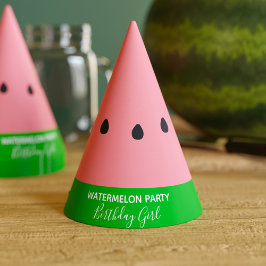 Watermelon Party Birthday Girl Pink Paper Hat Partyhütchen