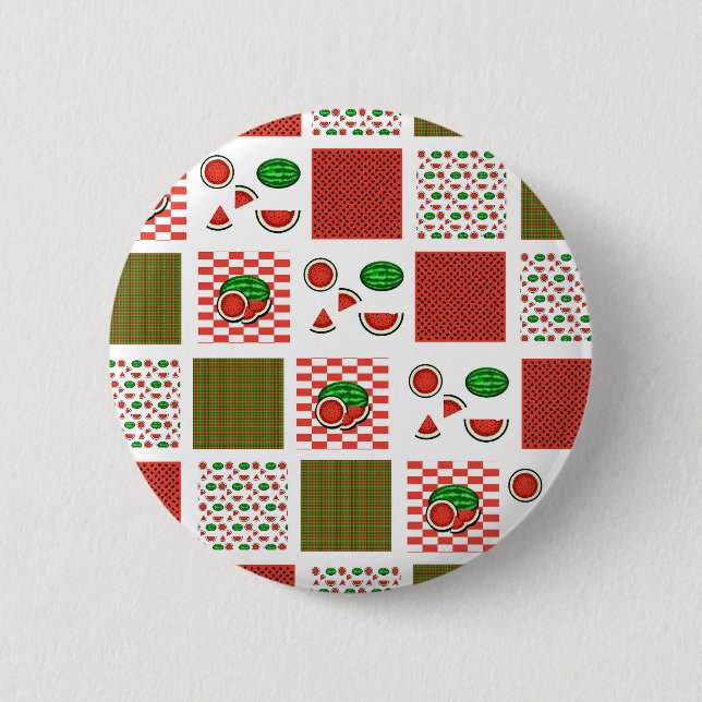 Watermelon Patchwork Button (Vorderseite)