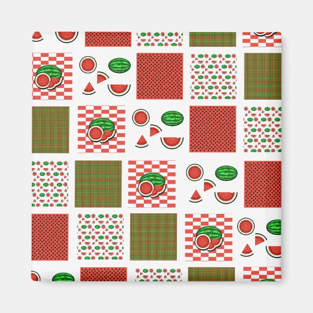 Watermelon Patchwork Magnet (Vorne)
