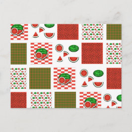 Watermelon Patchwork Postkarte