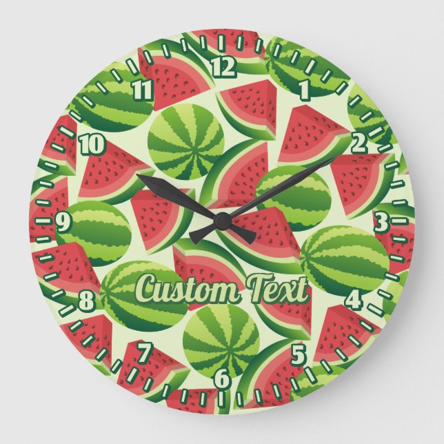Watermelon Pattern Große Wanduhr (Vorderseite)