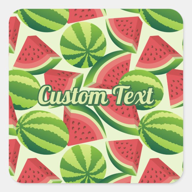 Watermelon Pattern Quadratischer Aufkleber (Vorderseite)