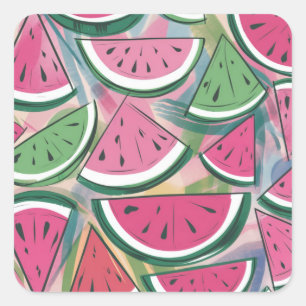 Watermelon Pattern Quadratischer Aufkleber