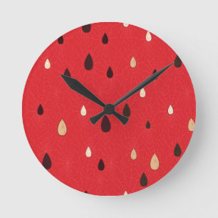 Watermelon Pattern Runde Wanduhr