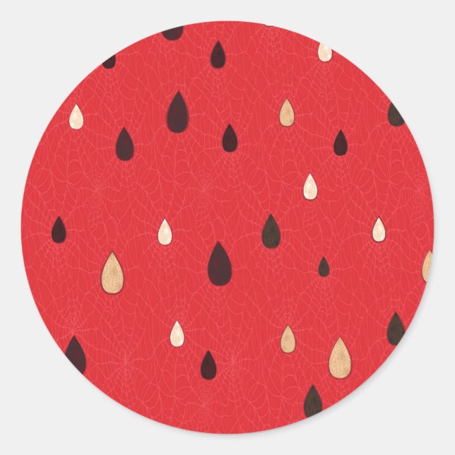 Watermelon Pattern Runder Aufkleber (Vorderseite)