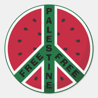 Watermelon Peace Runder Aufkleber