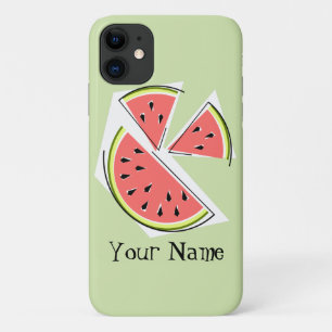 Watermelon Pieces green 'Name' iPhone Case