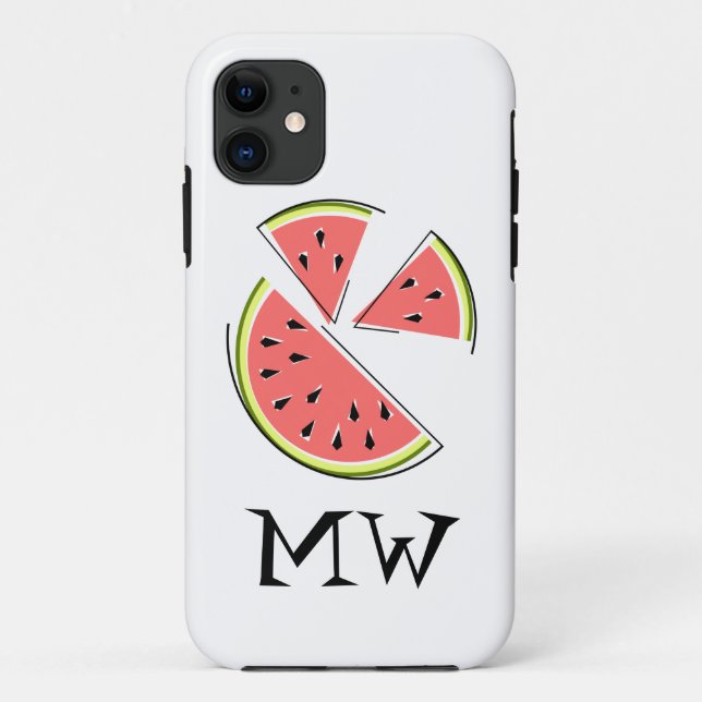 Watermelon Pieces 'Monogram' iPhone case (Rückseite)