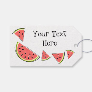 Watermelon Pieces Side Text Vordere Rückseite Gesc Geschenkanhänger