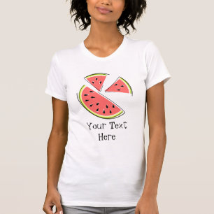 Watermelon Pieces 'Text' Ladys T - Shirt