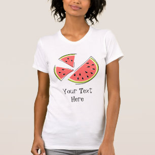 Watermelon Pieces 'Text' Ladys T - Shirt
