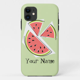 Watermelon Pièces vert "Nom" coque iphone