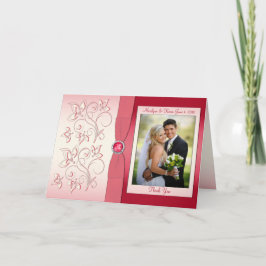 Watermelon PInk Dankeschön Card mit Foto Dankeskarte