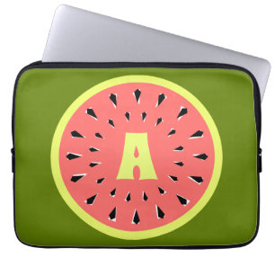 Watermelon Pink Monogram Laptop Ärmel Laptopschutzhülle