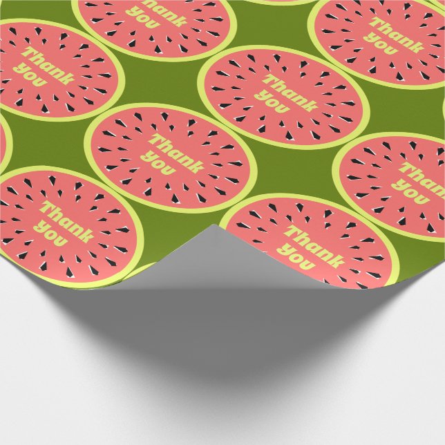 Watermelon Pink Multi Vielen Dank Geschenkpapier (Ecke)
