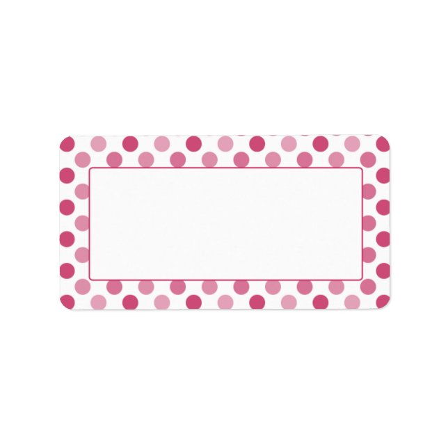 Watermelon Pink Polka Dot Blank Address Labels Adressaufkleber (Vorne)