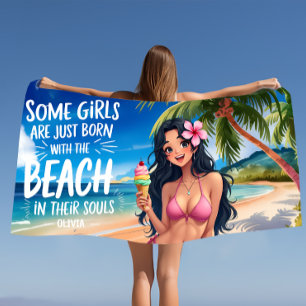 Watermelon Pink Sorbet Tropischer Sommer Strandtuch