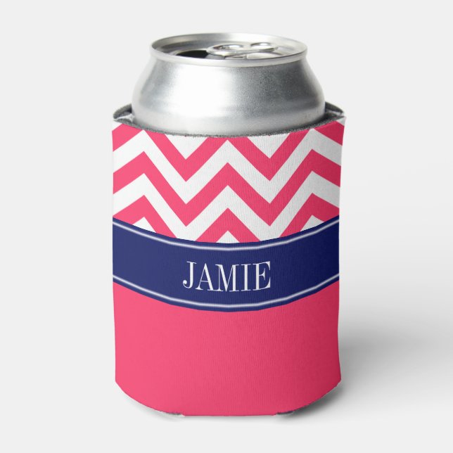 Watermelon Pink Whlpool LG Zickzack Navy Name Mono Dosenkühler (Kanne Vorderseite)